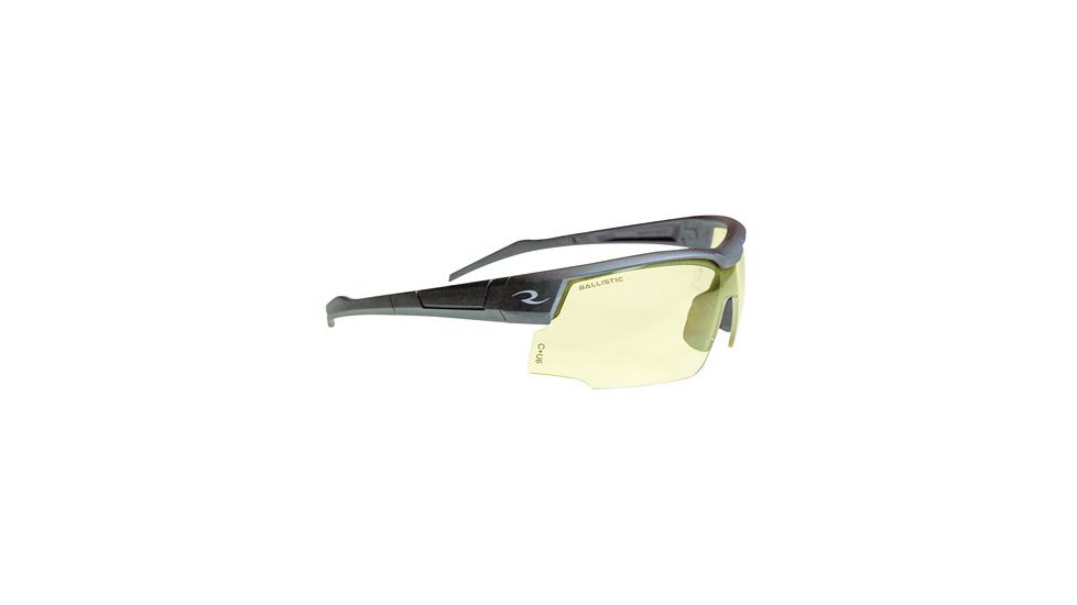 Radians Ballistic Rated Skybow Glasses w/ Flexible Temple Tips and Rubberized Nosepiece, Grey/Yellow, RADSB01Y0CS