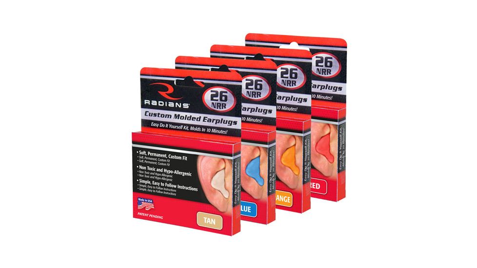 Radians Custom Molded Earplugs - Retail Box with Tan Plugs CEP002-T