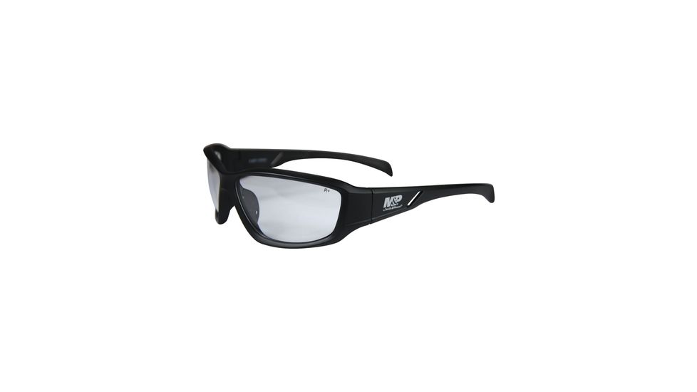 Radians M&amp;P MP108 Shooting Glasses Clear Lens Black Full Frames With Zippered Case