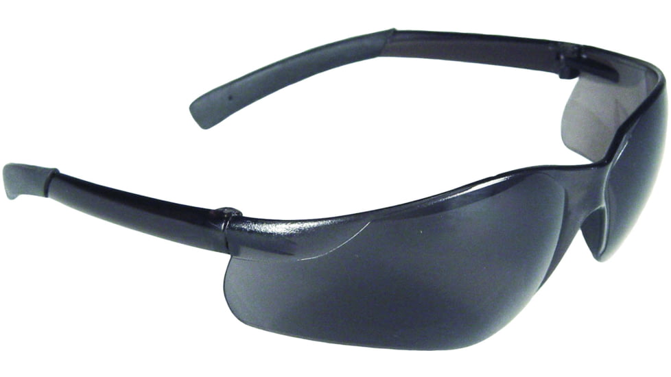 Radians Safety Glasses Lightweight Frame One Piece Polycarbonate Lens Soft Rubber Temples Smoke Lenses, AT1-20