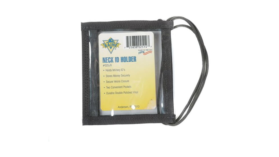 Raine Tactical Gear Military ID Holder, Neck Version, Black, 025JN
