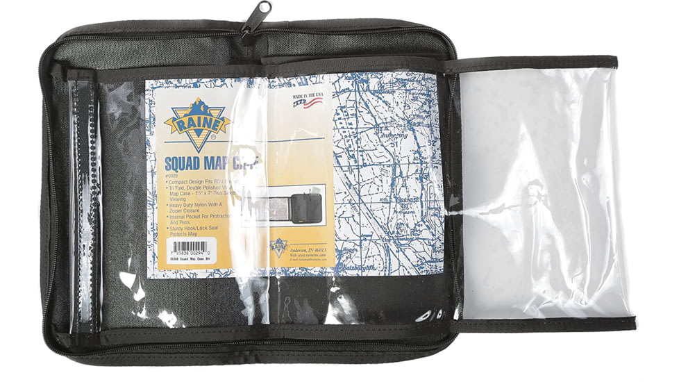 Raine Tactical Gear Squad Map Case, Black, 15in x 7in Map Viewing Area, 0029B