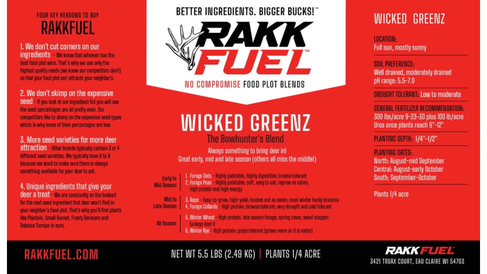 RaKK Fuel Wicked Greenz 1/4 Acre, Large, 7523