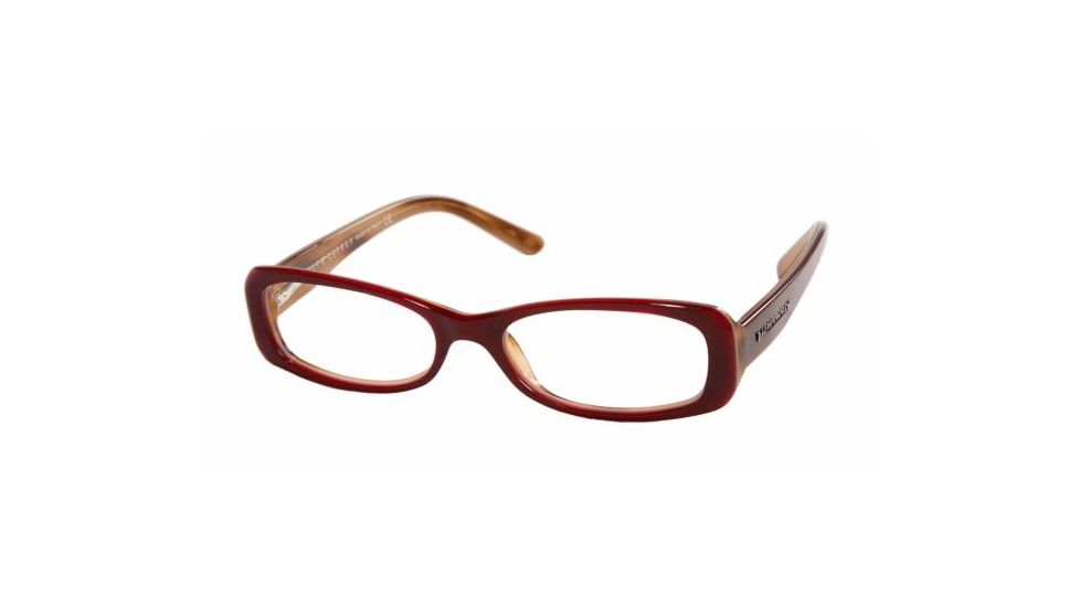 Ralf Lauren RL6004 Eyeglasses Styles Top Bordeaux/White/Brown Wood Frame w/Non-Rx 50 mm Diameter Lenses, 5015-5016