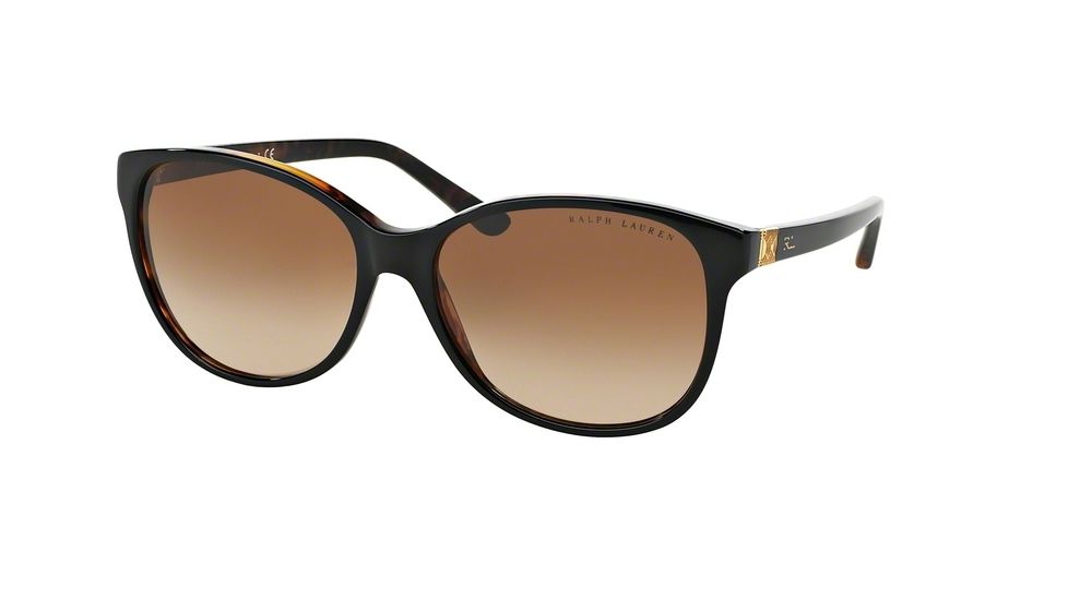Ralph Lauren DECO EVOLUTION RL8116 Sunglasses 526013-57 - Top Black/Havana Frame, Gradient Brown Lenses