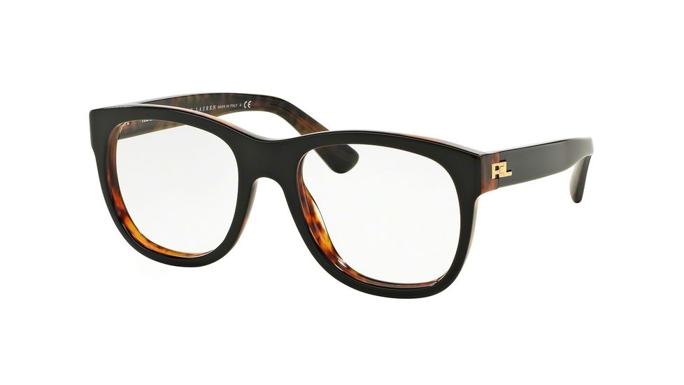 Ralph Lauren RL6143 Eyeglass Frames 5260-56 - Top Black On Jerry Havana Frame