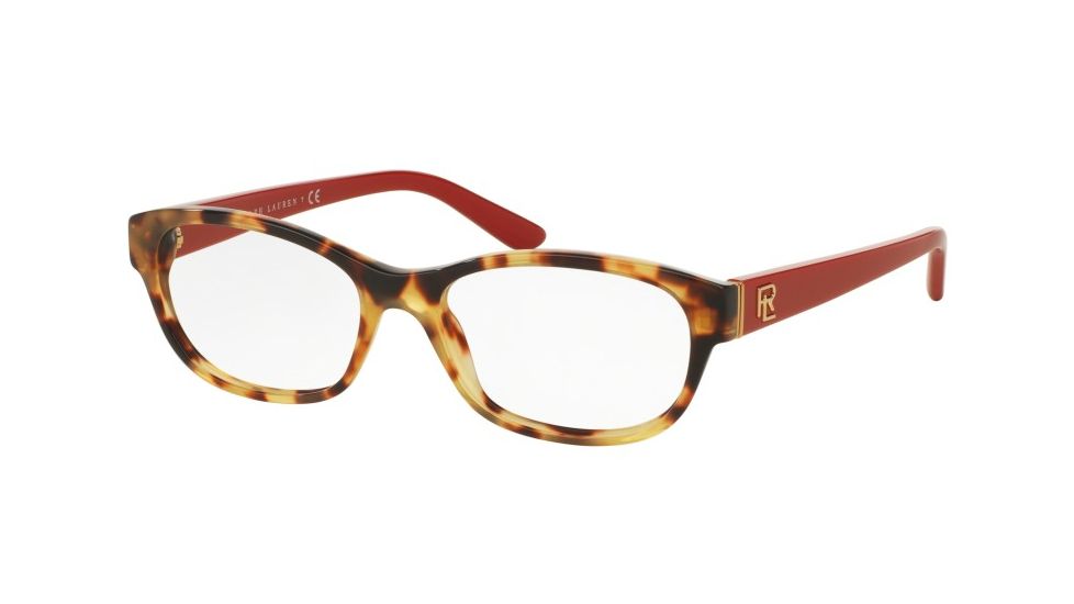 Ralph Lauren RL6148 Single Vision Prescription Eyeglasses 5004-51 - Shiny Spotty Tortoise Frame