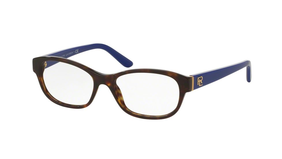 Ralph Lauren RL6148 Single Vision Prescription Eyeglasses 5566-53 - Shiny Dark Havana Frame