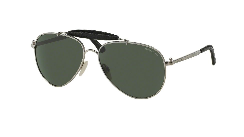 Ralph Lauren RL7045KQ Sunglasses 926331-58 - Gold Plated Palladium Frame, Green Lenses