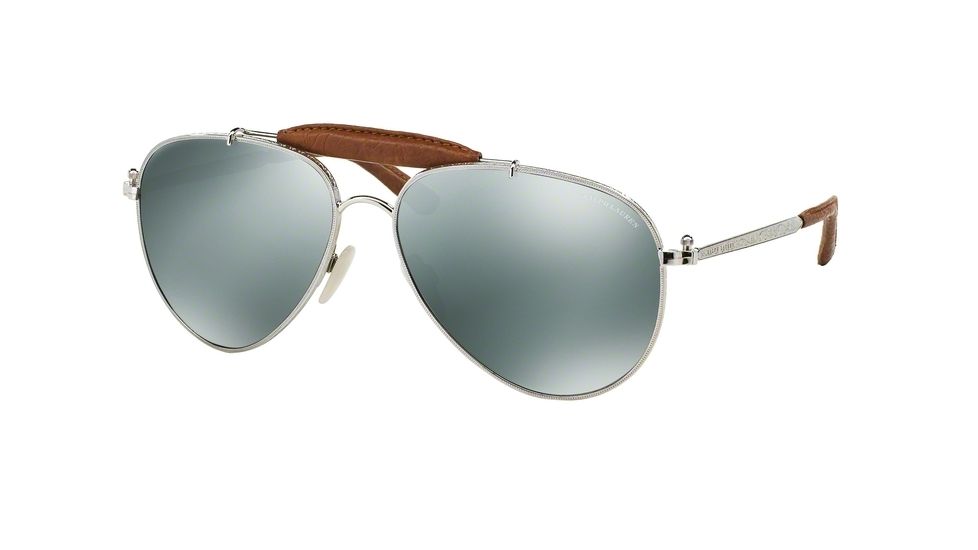Ralph Lauren RL7045KQ Sunglasses 926340-58 - Gold Plated Palladium Frame, Green Mirror Silver Lenses