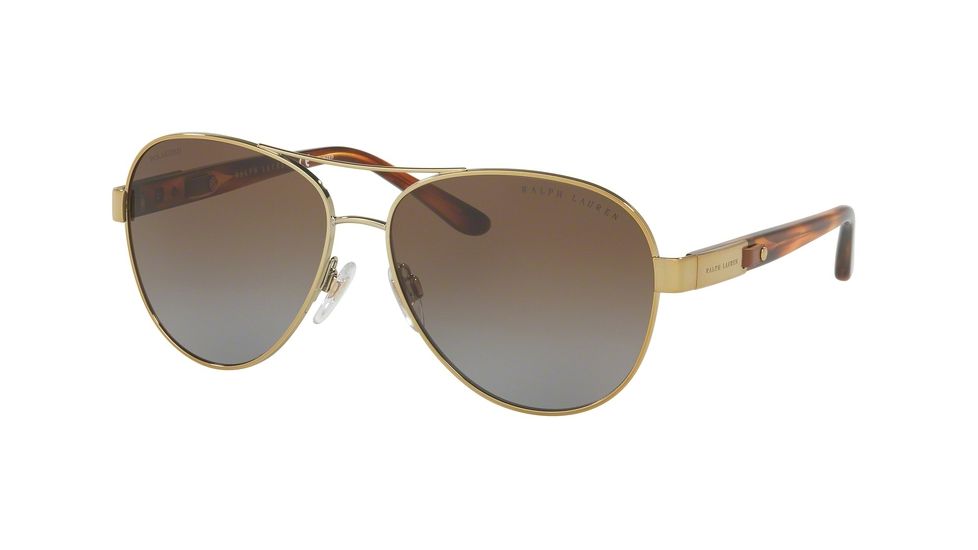 Ralph Lauren RL7054Q Sunglasses 9116T5-59 - Light Gold Frame, Gradient Brown Polar Lenses