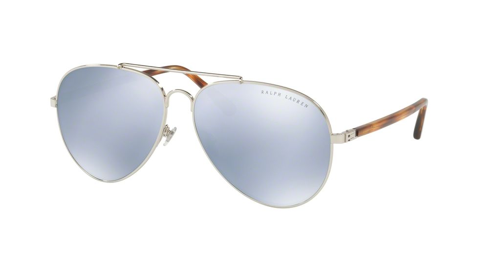 Ralph Lauren RL7058 Sunglasses 90016J-62 - Silver Frame, Blue Mirror White Lenses