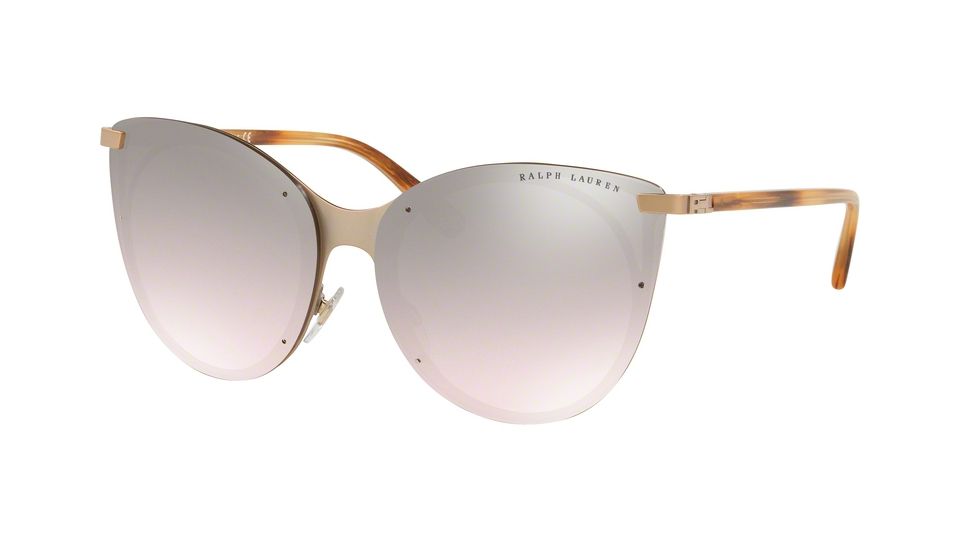 Ralph Lauren RL7059 Sunglasses 90948Z-63 - Rose Gold Frame, Lght Brwn Mirror Silvr Grdient Lenses