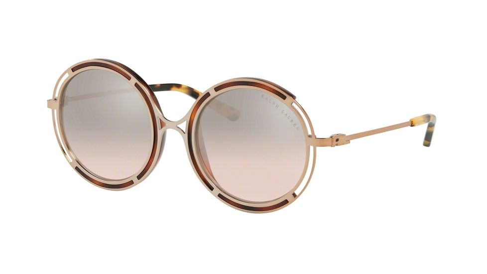 Ralph Lauren RL7060 Progressive Prescription Sunglasses, 53mm, Sanded Rose Gold/Yellow Havana, RL7060-93508Z-53-PRO