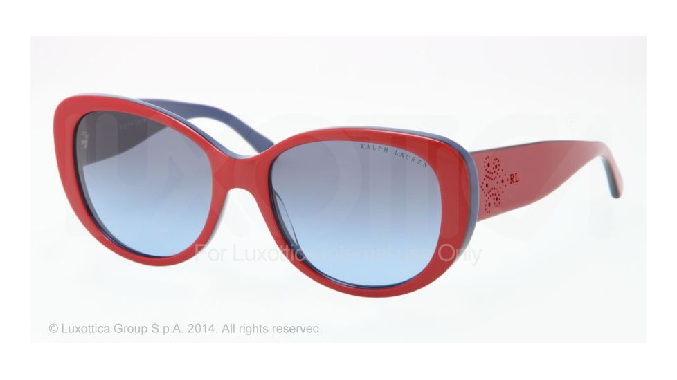 Ralph Lauren RL8114 Progressive Prescription Sunglasses RL8114-54508F-56 - Lens Diameter 56 mm, Frame Color Top Red/blue