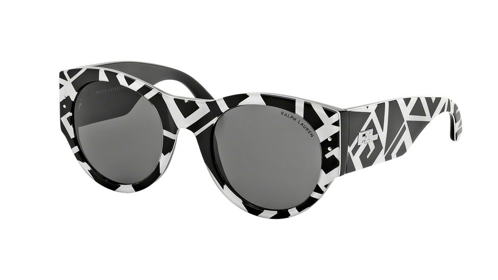 Ralph Lauren RL8124 Bifocal Prescription Sunglasses RL8124-548387-52 - Lens Diameter 52 mm, Frame Color White Greek On Black