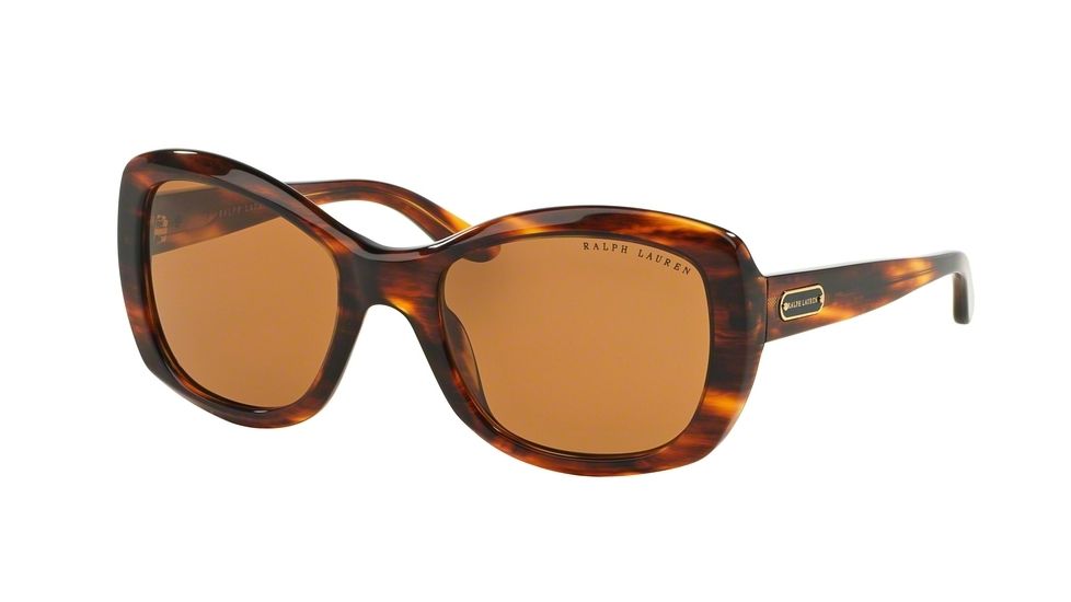 Ralph Lauren RL8132 Single Vision Prescription Sunglasses RL8132-500773-55 - Lens Diameter 55 mm, Frame Color Stripped Brown Havana