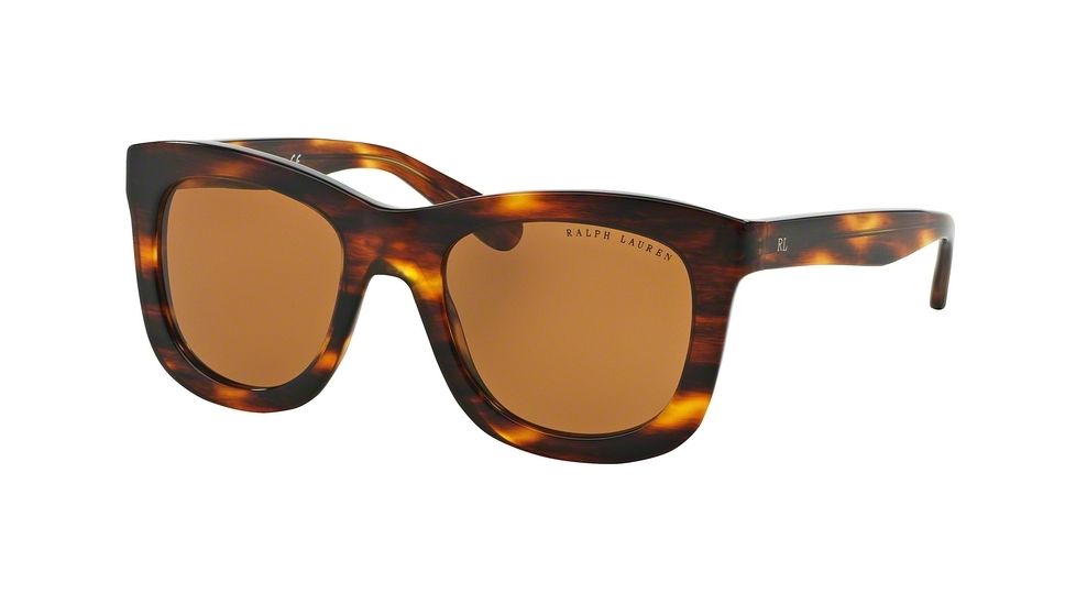 Ralph Lauren RL8137 Single Vision Prescription Sunglasses RL8137-500773-51 - Lens Diameter 51 mm, Frame Color Stripped Havana