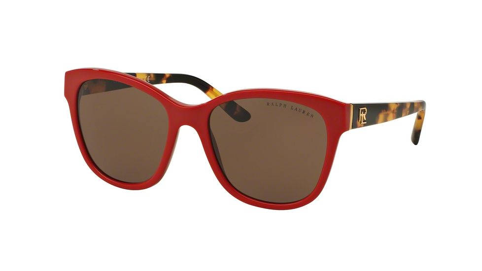 Ralph Lauren RL8143 Single Vision Prescription Sunglasses RL8143-559973-55 - Lens Diameter 55 mm, Frame Color Shiny Laque Red