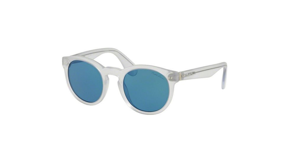 Ralph Lauren RL8146P Single Vision Prescription Sunglasses, 49mm, Sandblast Crystal, RL8146P-500256-49-SV
