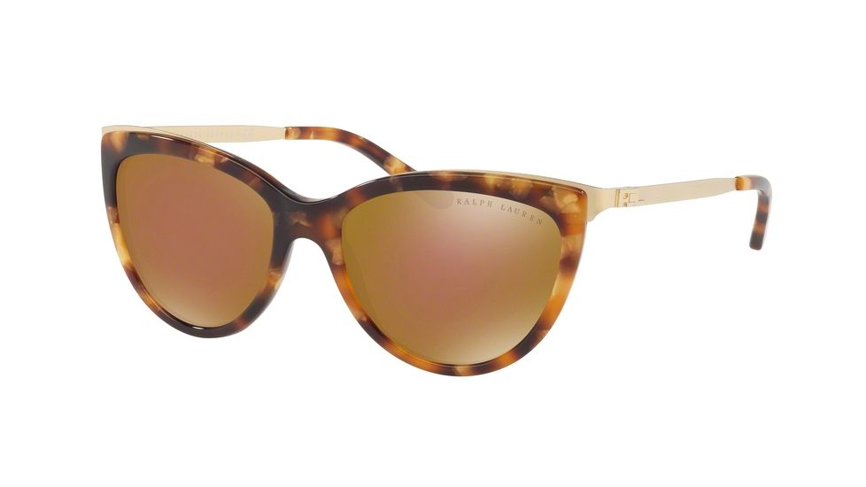 Ralph Lauren RL8160 Sunglasses 5615F9-56 - Gold Havana Frame, Bronze Mirror Lenses