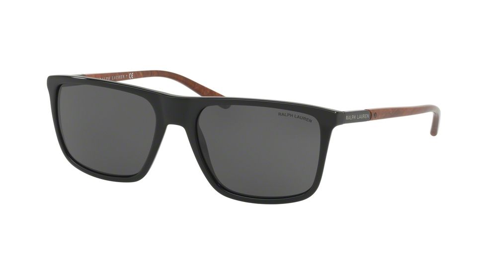 Ralph Lauren RL8161 Single Vision Prescription Sunglasses, 58mm, Black, RL8161-500187-58-SV