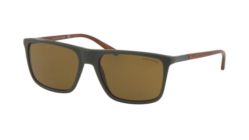 Ralph Lauren RL8161 Single Vision Prescription Sunglasses, 58mm, Olive Vintage Effect, RL8161-558573-58-SV