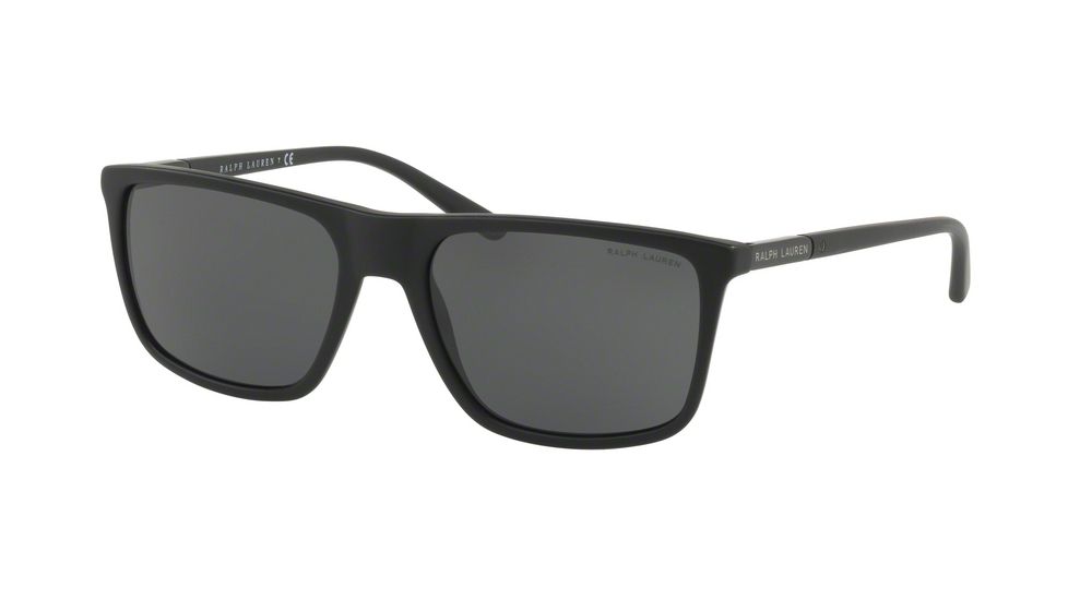 Ralph Lauren RL8161 Single Vision Prescription Sunglasses, 58mm, Sandblast Black, RL8161-565387-58-SV