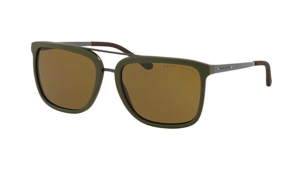 Ralph Lauren RL8164 Sunglasses 521673-58 - Matte Olive Frame, Olive Green Lenses