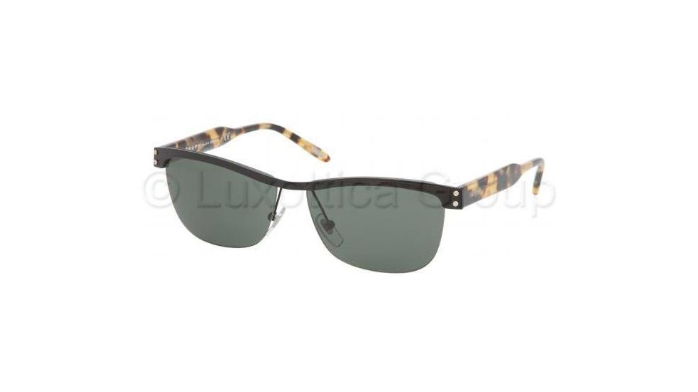 Ralph RA 4070 Sunglasses Styles - Black Frame / Green Solid Lenses, 107-71-5613