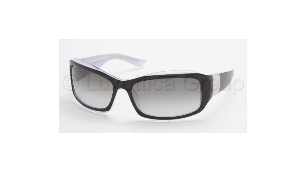 Ralph RA5004 Sunglasses with No-Line Progressive Rx Prescription Lenses, Select Frame Color / Lens Diameter Black/White/Crystal Frame / 60 mm Prescription Lenses