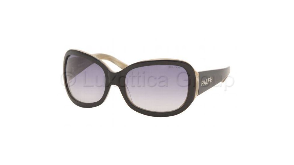 Ralph RA5013 Single Vision Prescription Sunglasses RA5013-520-11-5818 - Lens Diameter 58 mm, Frame Color Black / Ivory Horn