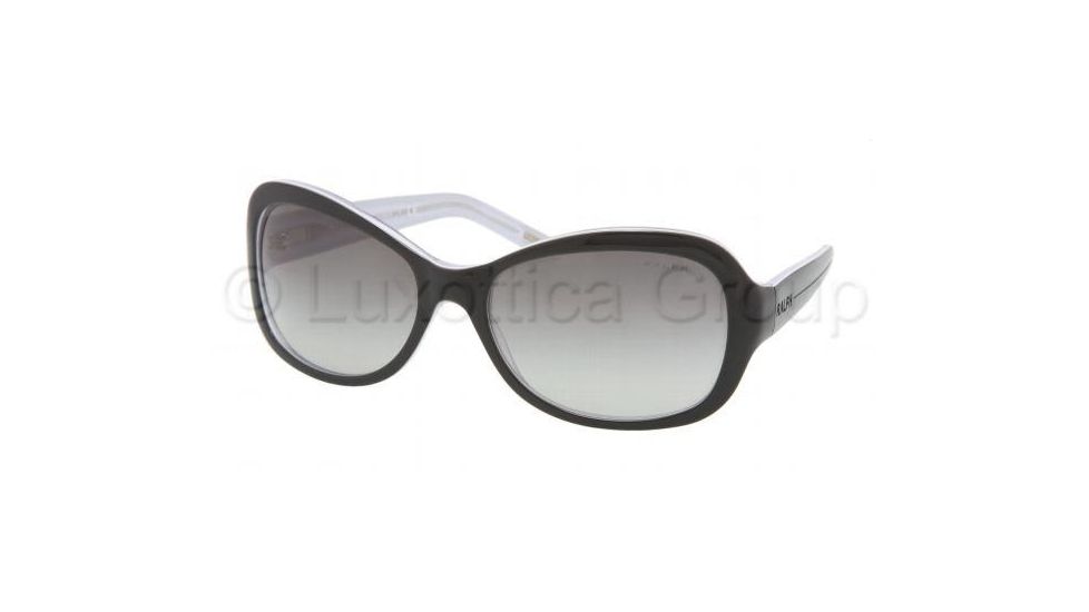 Ralph RA5109 Progressive Sunglasses, Black/White/Crystal Frame / 61 mm Prescription Lenses, 550 11 6118