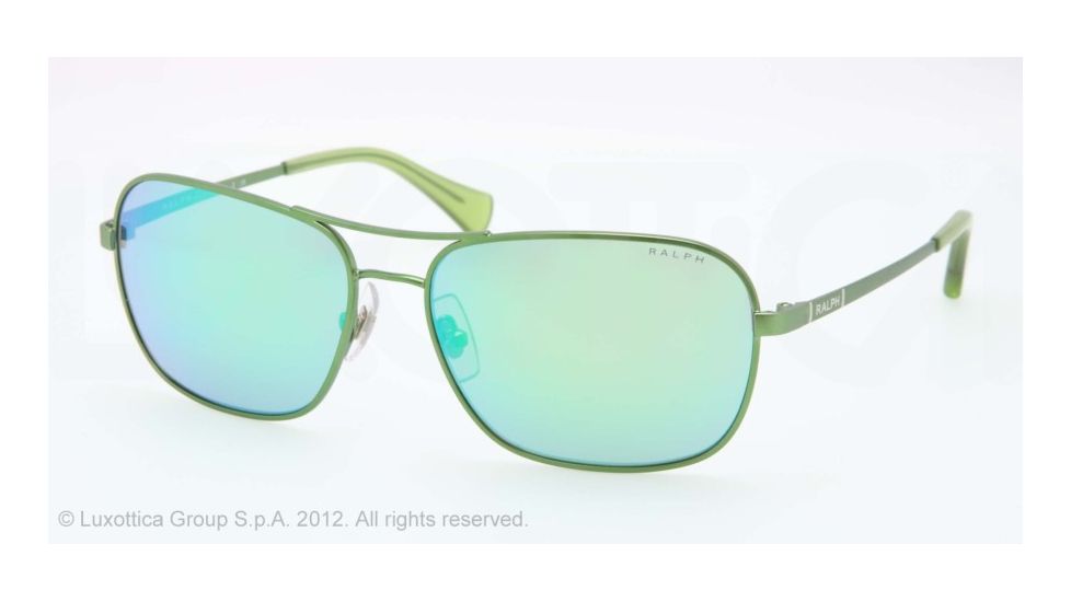Ralph RA4105 Sunglasses 483/1-58 - Matte Green Frame, green blue mirror Lenses