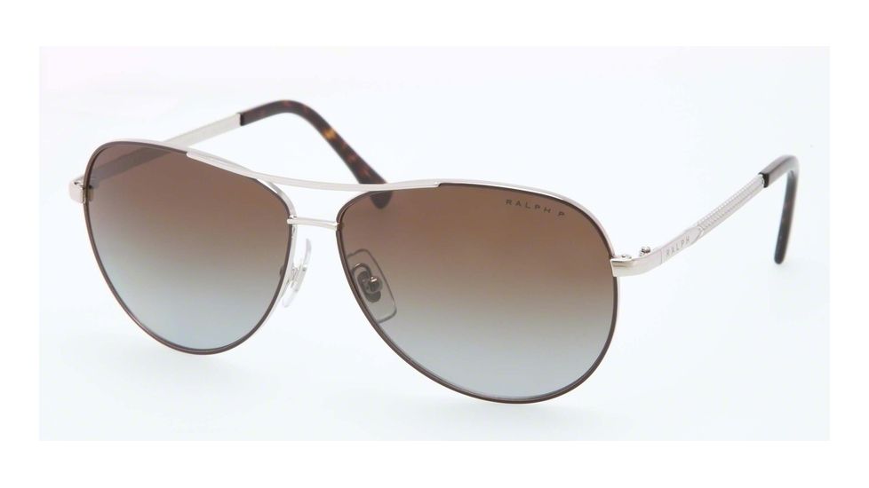 Ralph RA4109 Progressive Prescription Sunglasses RA4109-3011T3-59 - Lens Diameter 59 mm, Frame Color Shiny Silver/brown