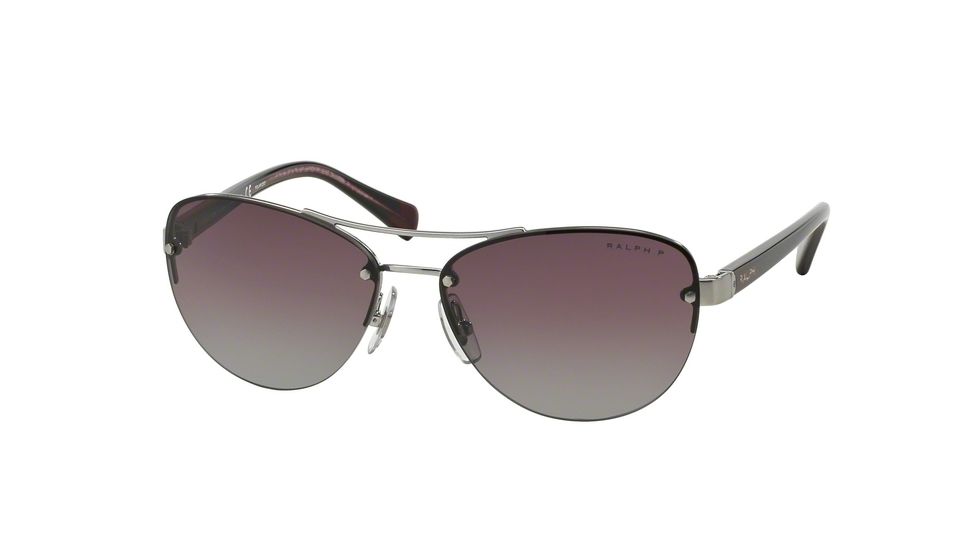 Ralph RA4113 Progressive Prescription Sunglasses RA4113-306862-56 - Lens Diameter 56 mm, Frame Color Silver/Burgundy Horn