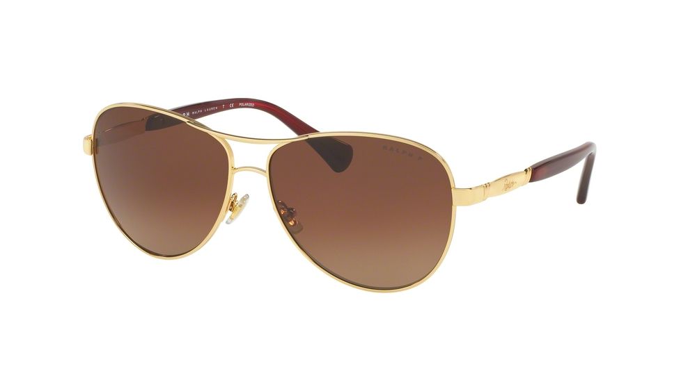 Ralph RA4117 Sunglasses 3181T5-59 - Light Gold/Burgundy Frame, Brown Gradient Polarized Lenses