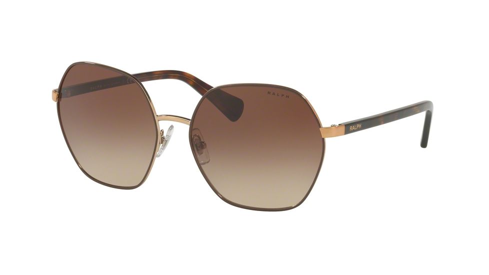 Ralph RA4124 Progressive Prescription Sunglasses, 60mm, Shiny Brown With Brown, RA4124-933813-60-PRO