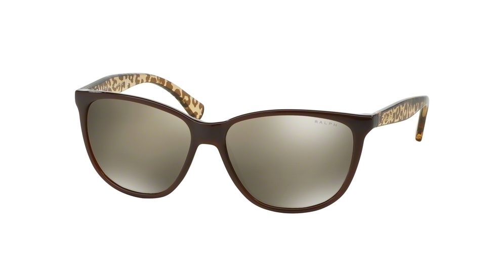 Ralph RA5179 Progressive Prescription Sunglasses RA5179-12575A-56 - Lens Diameter 56 mm, Frame Color Dark Brown