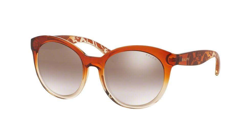 Ralph RA5211 Progressive Prescription Sunglasses RA5211-15156F-53 - Lens Diameter 53 mm, Frame Color Amber Gradient