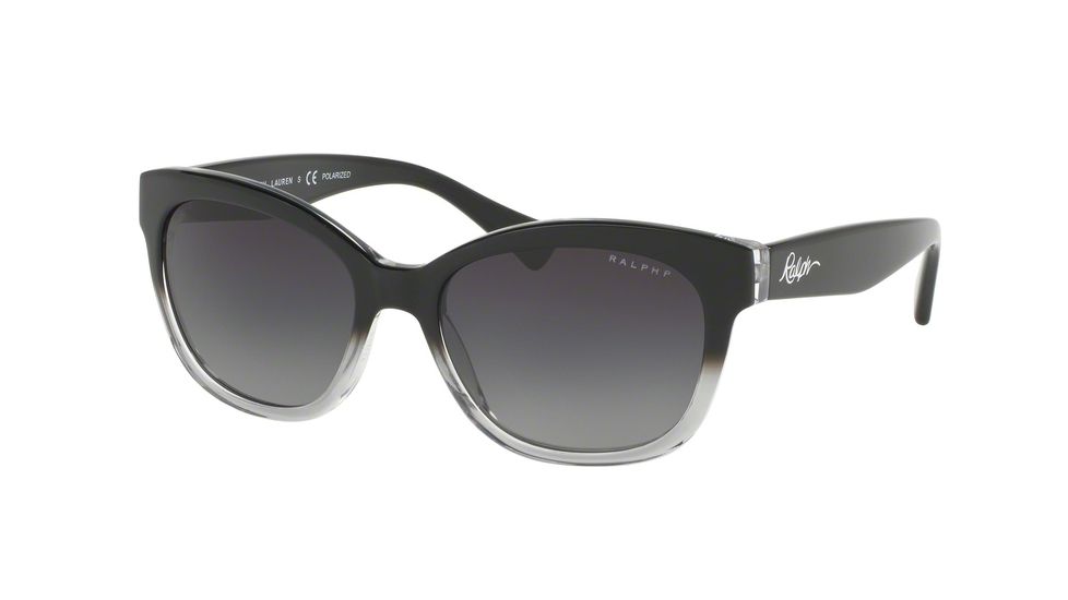 Ralph RA5218 Sunglasses 1448T3-55 - Black Gradient/black Frame, Grey Gradient Polarized Lenses