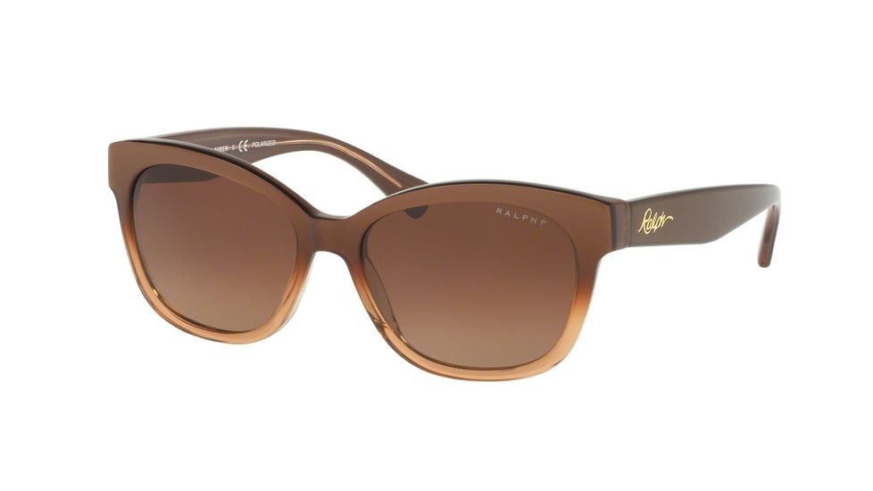 Ralph RA5218 Sunglasses 1581T5-55 - Brown Gradient/brown Frame, Brown Gradient Polarized Lenses
