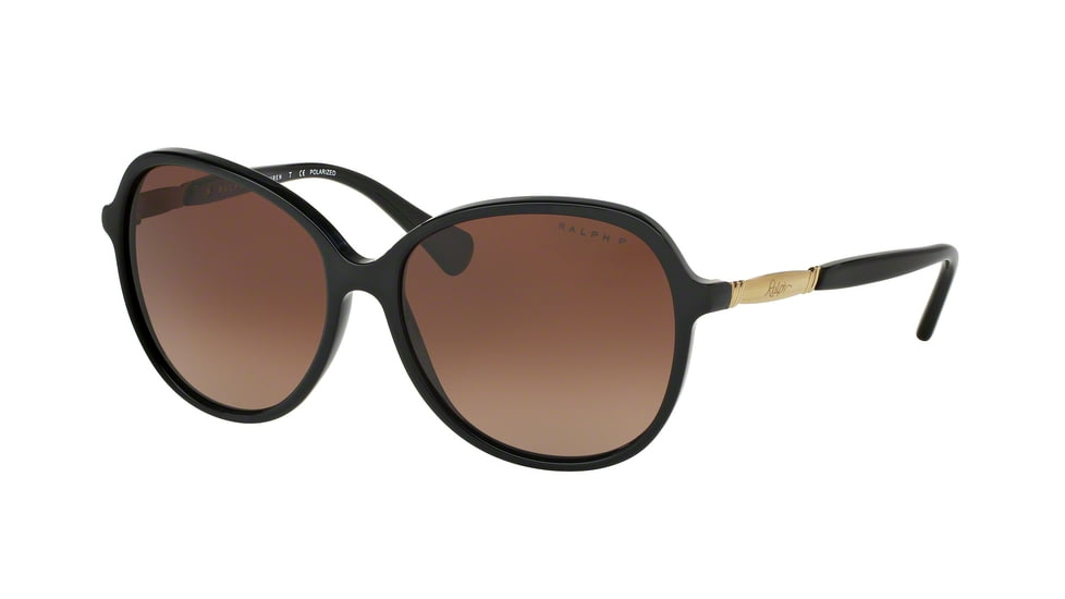 Ralph RA5220 Sunglasses 1377T5-57 - Black Frame, Brown Gradient Polarized Lenses