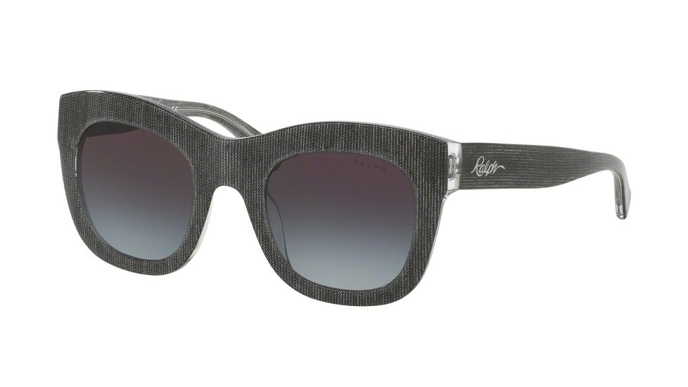 Ralph RA5225 Progressive Prescription Sunglasses RA5225-16318G-49 - Lens Diameter 49 mm, Frame Color Black Denim Crystal