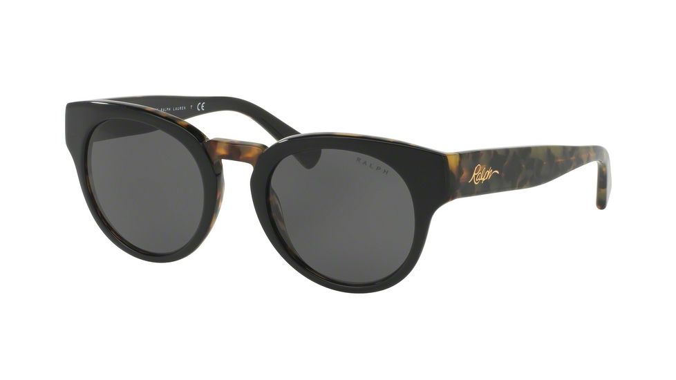 Ralph RA5227 Sunglasses 316487-50 - Black/Tort Frame, Grey Solid Lenses