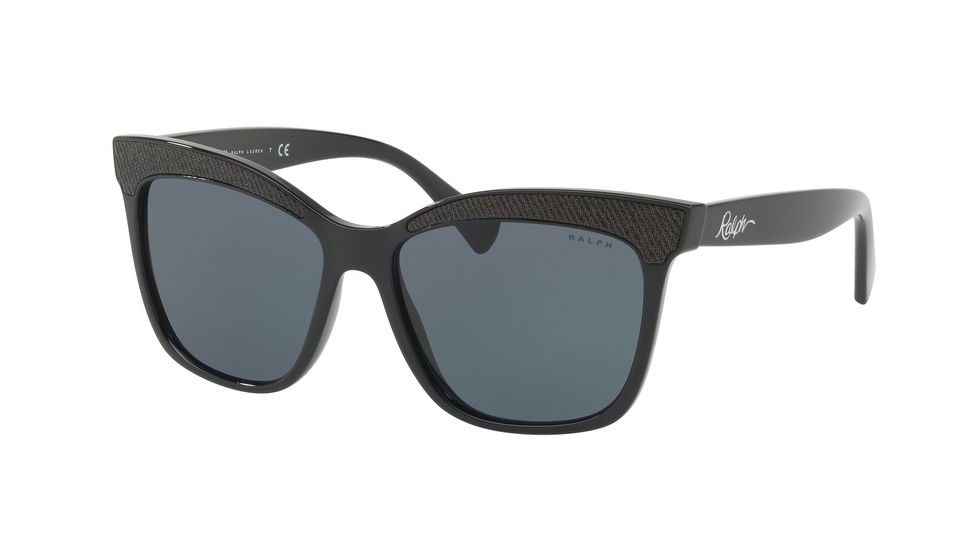 Ralph RA5235 Single Vision Prescription Sunglasses, 56mm, Black, RA5235-137787-56-SV