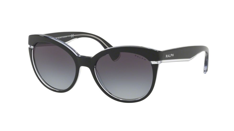 Ralph RA5238 Single Vision Prescription Sunglasses, 55mm, Black Crystal, RA5238-169511-55-SV