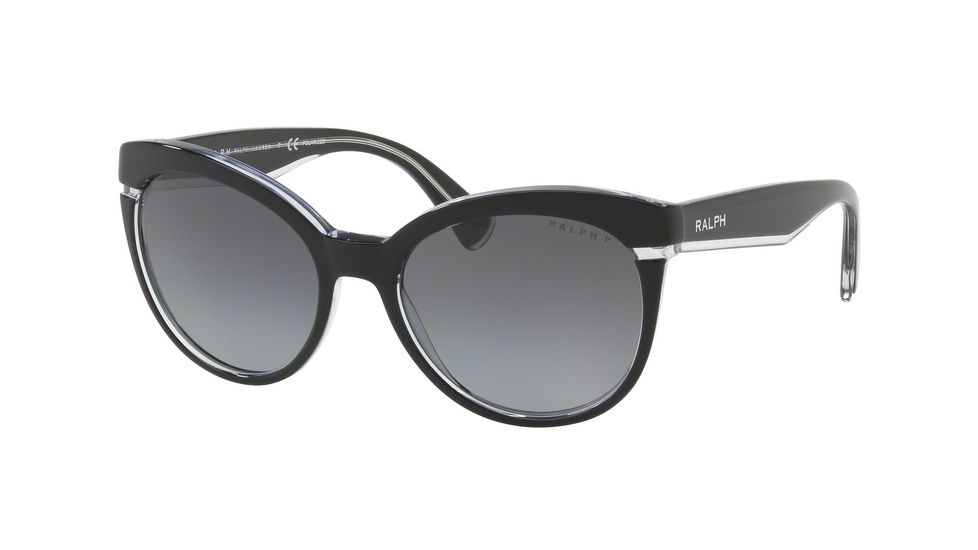 Ralph RA5238 Single Vision Prescription Sunglasses RA5238-1695T3-55 - Lens Diameter 55 mm, Frame Color Black Crystal