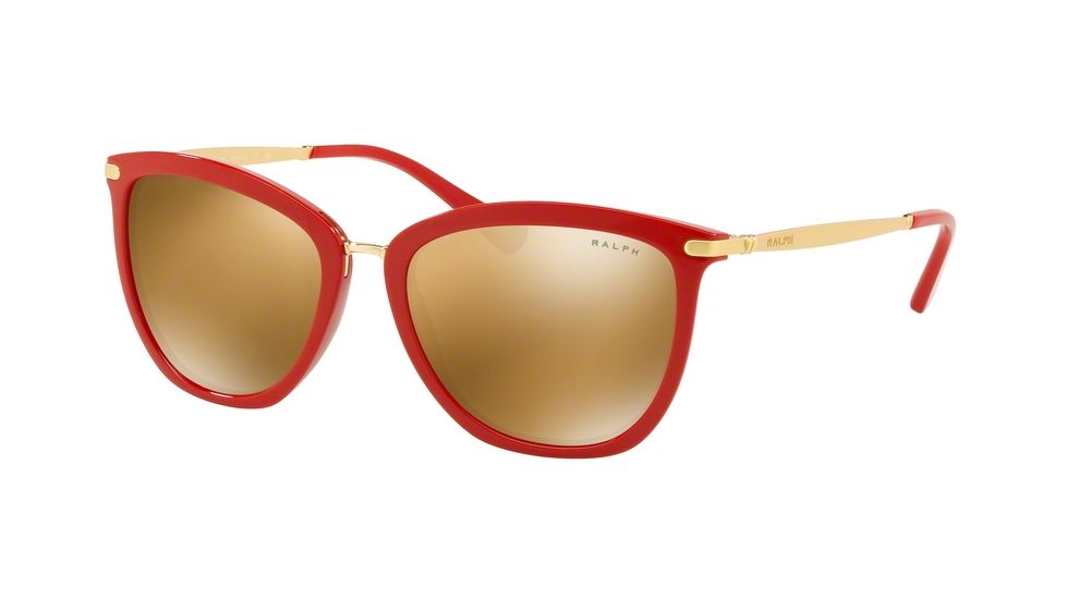 Ralph RA5245 Progressive Prescription Sunglasses, 55mm, Red, RA5245-57167D-55-PRO