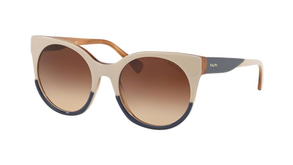 Ralph RA5246 Prescription Sunglasses, 55mm, Top Blue/Stripped Brown, RA5246-571974-55-SV